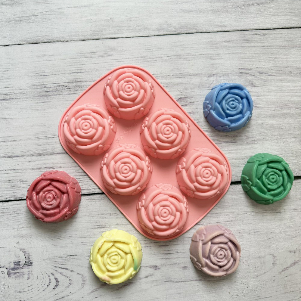 6 rosas 340 molde de silicona pastel molde de pastel gelatina torta molde de pan herramientas de horneado