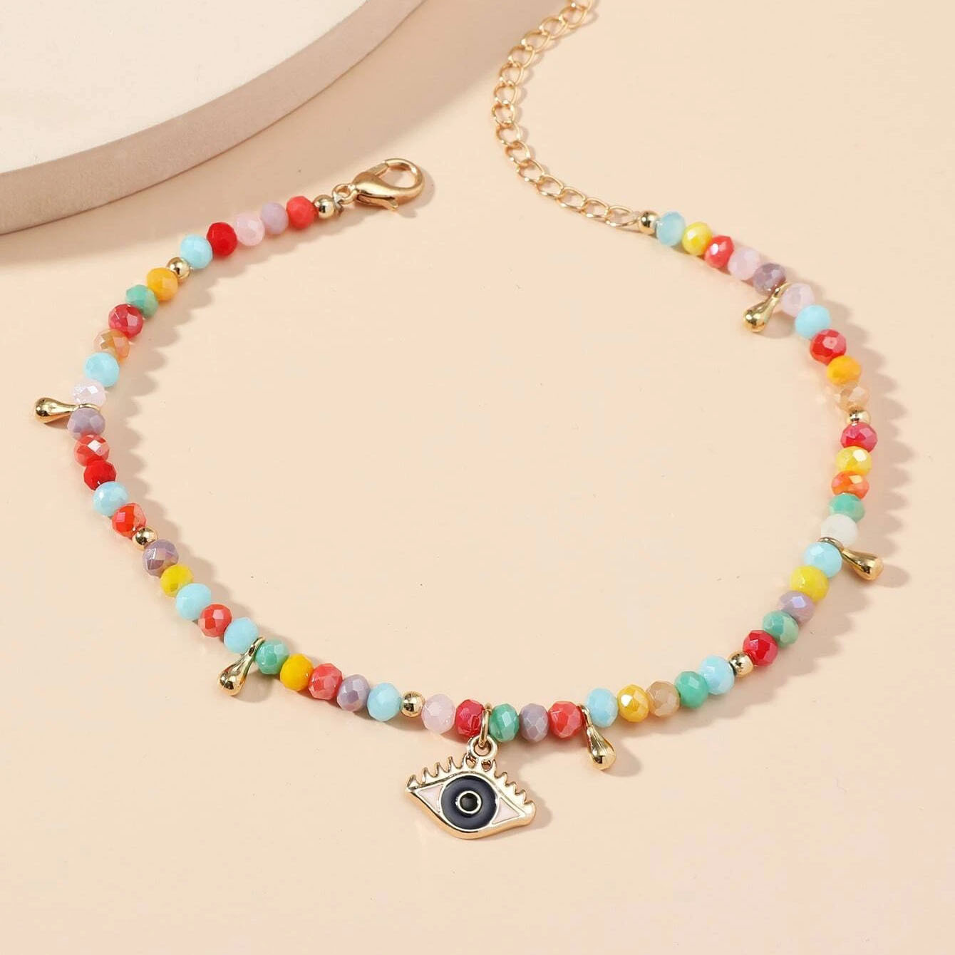 Simple Style Devil's Eye Alloy Patchwork Women's Anklet display picture 4