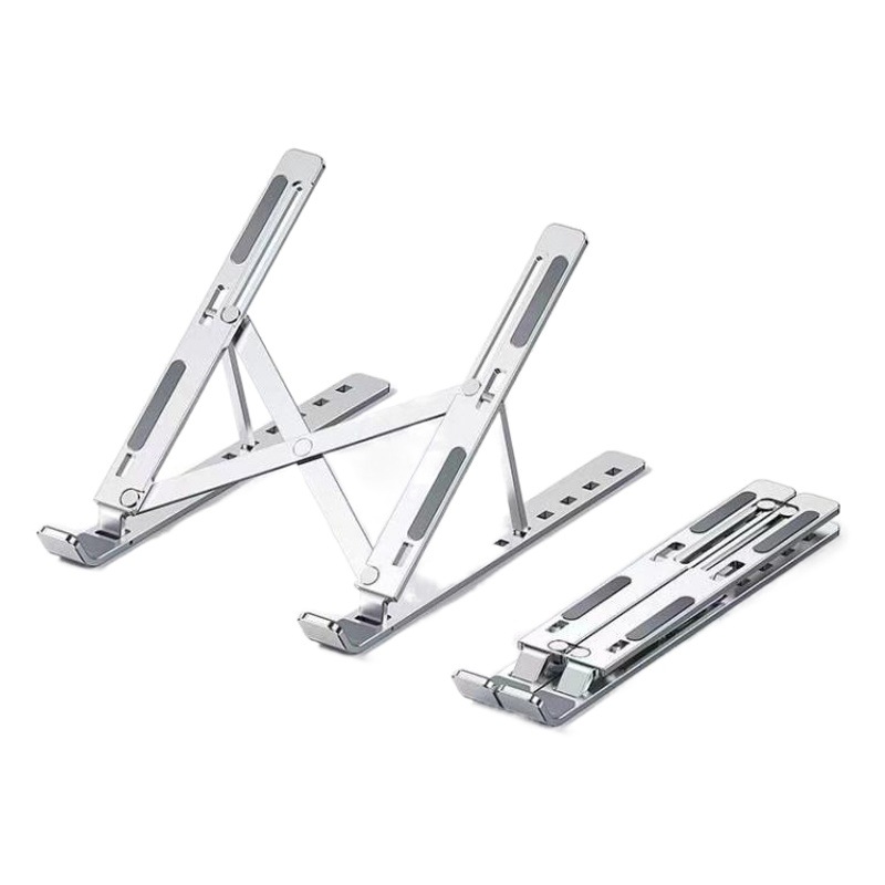 Soporte para computadora portátil Soporte de base de enfriamiento de aleación de aluminio plano de elevación plegable portátil de oficina vertical de escritorio