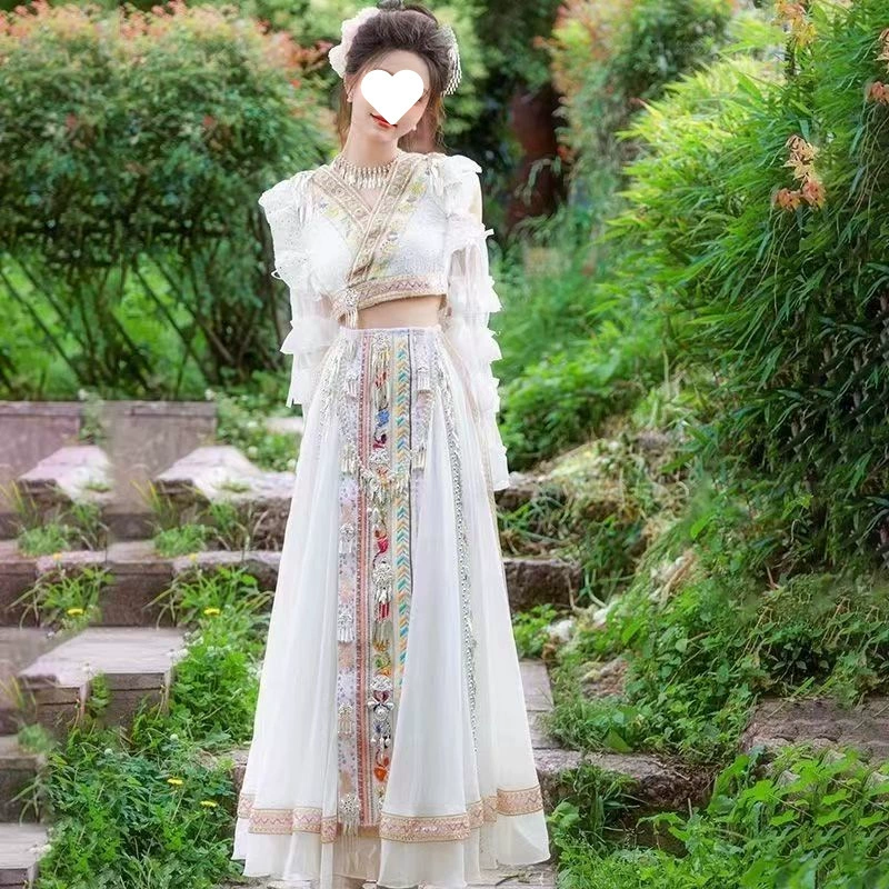 [Коллекция 1988] Богемное платье Miao Jiang Girl одежда этнический стиль освежающая летняя девушка