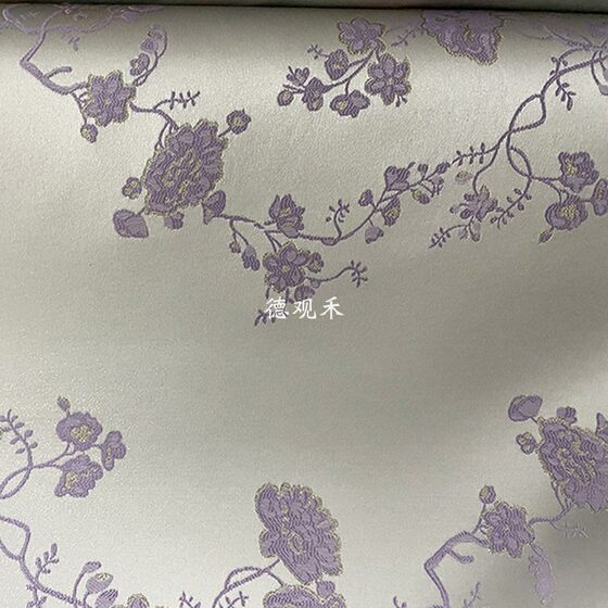 Embossed Plum Blossom Brocade Fabric New Chinese Style dress Cheongsam Temperament Elegant Glow Silver Grey Woven Gold Jacquard Fabric