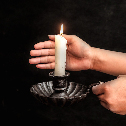 American country retro cast iron candle holder candle base wedding decoration props hotel home decor ornament