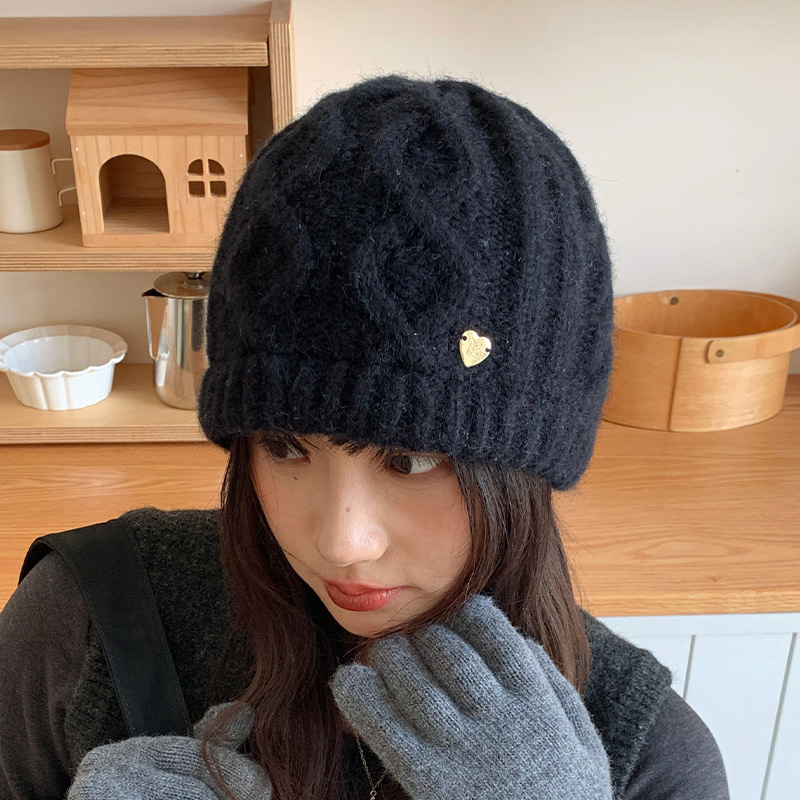 灰色针织帽女秋冬季日系百搭大头围毛线帽显脸小加厚保暖护耳帽子|undefined