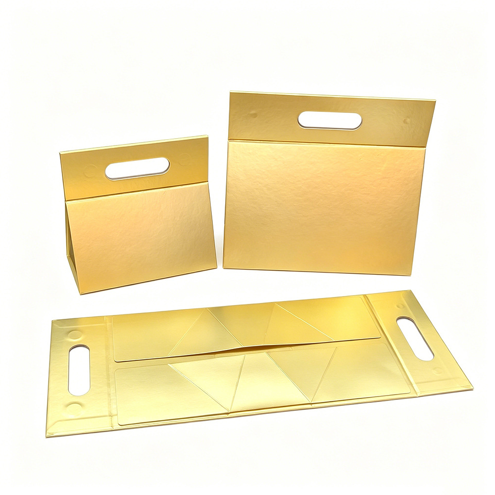 Caja plegable triangular - dorado; pequeño 20x10x20cm