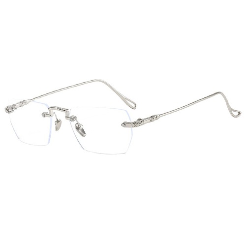 High-end versatile anti-blue light reading glasses, high-definition metal flat rimless glasses for women with myopia frames
