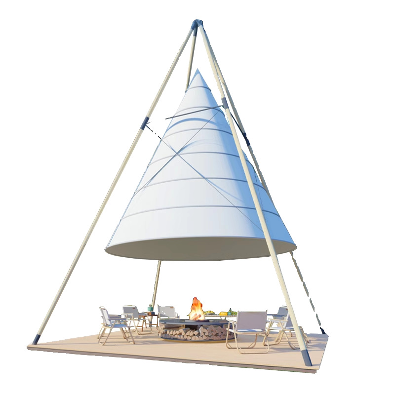 Linterna de bambú tienda de campaña jaula de bambú barra al aire libre camping viento sombreado cónico cortina