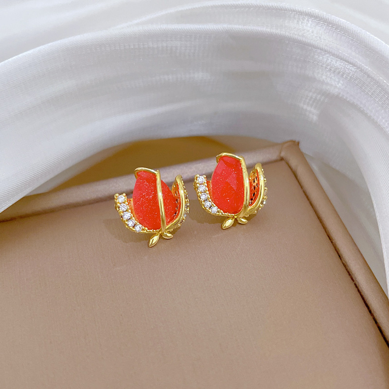 Wunderschöne Rote Rosenhalskette Mit Strass Aus Edelstahl_voghion.com