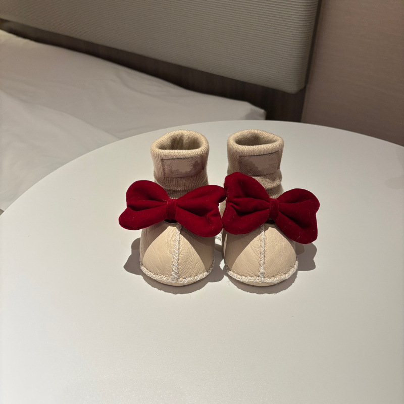 桑坡婴儿棉鞋羊皮毛一体步前鞋袜ins卡通男女宝宝软底毛毛鞋秋冬|undefined