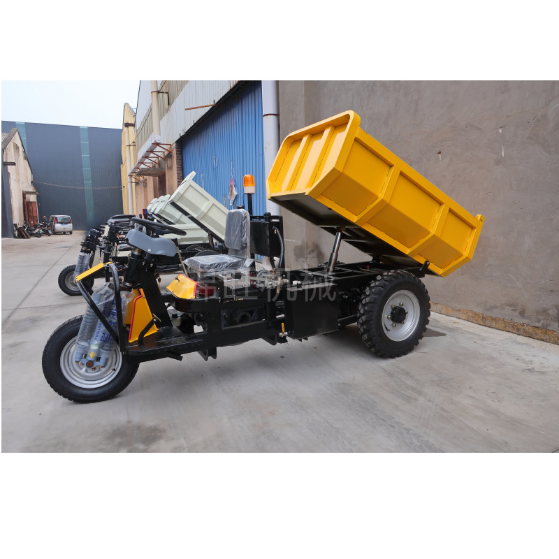 柴油动力自卸翻斗车 高低速工程车 工地拉砂石农用运输三轮车批发