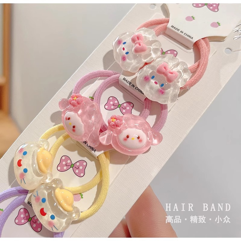 Wine Red Children's Hair Ties That Don'T Damage Hair, Girls' Hair Bands, Baby Hair Ties, Small Rubber Bands, Cute Cartoon Hair Ropes, Girls' Hair Accessories