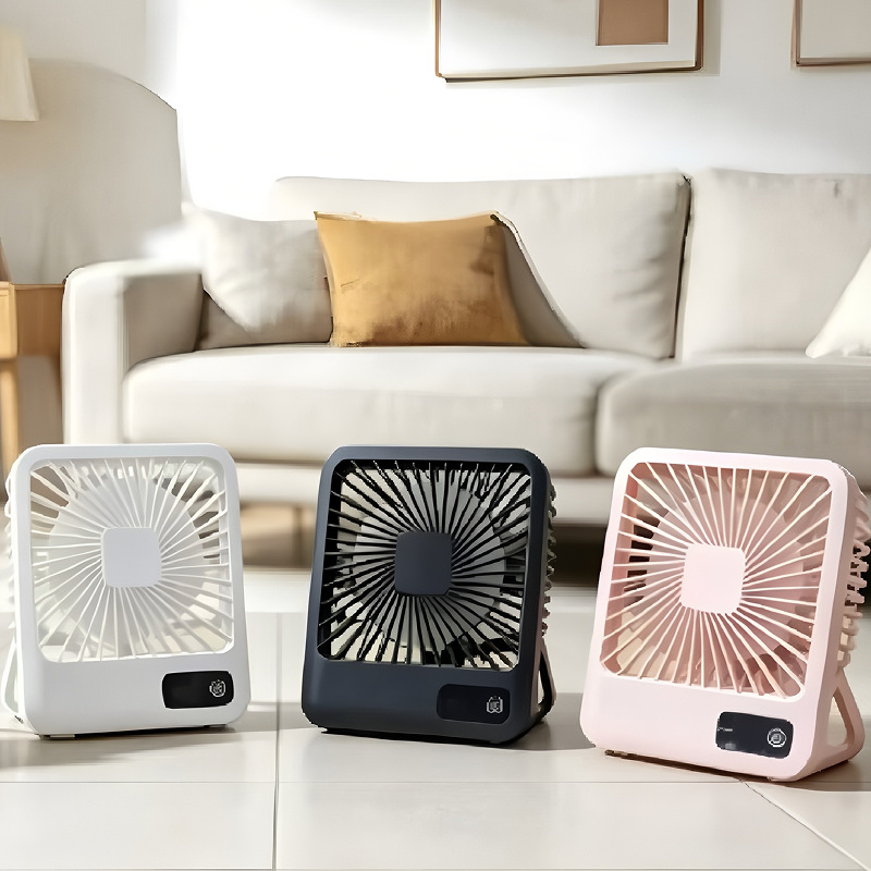 Portable Foldable Desktop Fan Mini USB Rechargeable Desk Fan With Digital Display For Office Home Dorm_voghion.com