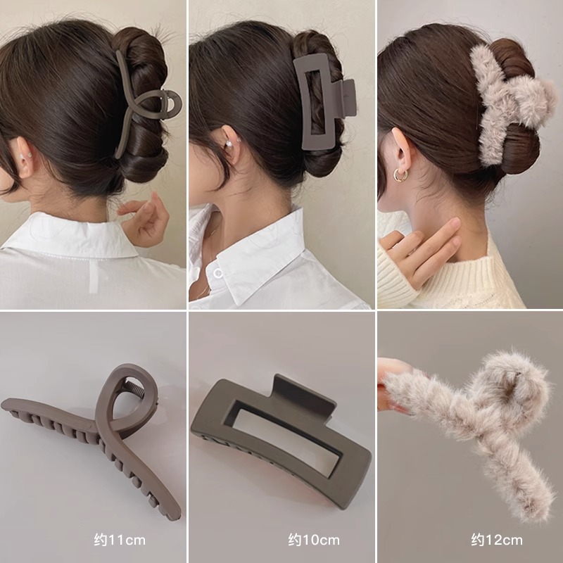 Horquilla de acrílico de las mujeres cuchara trasera updo clip de pelo grande celebridad de Internet elegante tiburón clip tocado simple horquilla