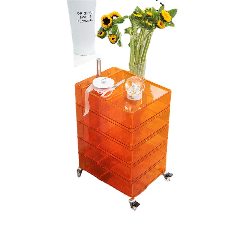 回転収納キャビネット移動可能ベッドサイドキャビネットinsサイドキャビネットシンプル北欧ロッカーネット赤化粧品収納キャビネット