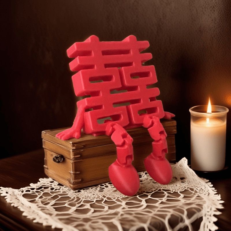 Cross-border 3D printed cute Christmas desktop ornaments, Christmas trees with colorful joints and movable shapes, gift decorations