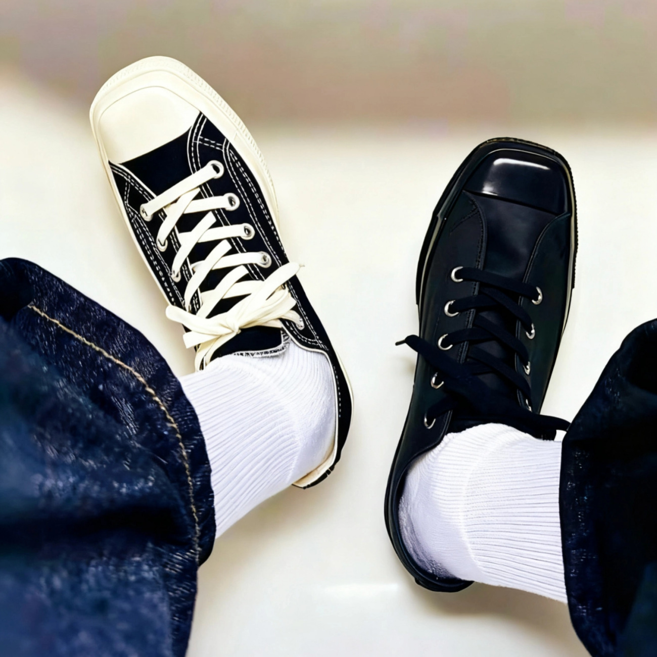 All Star Squaretoe Japan Exclusive New Square Toe Series Canvas Shoes Low-Top Unisex Style