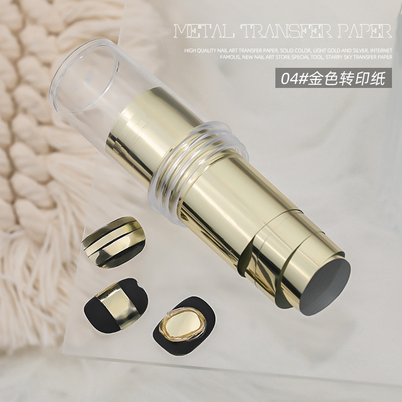 Manicure metal retro papel de transferencia nuevo estilo punk brillante oro puro plata bronce desgaste decoración de uñas al por mayor