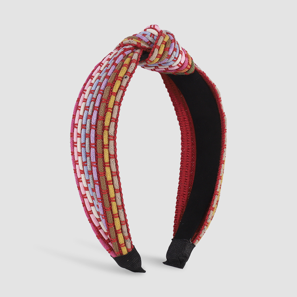 Mode Lässig Stil Weiß Rot Verknotet Woven Tuch Haar Band display picture 3