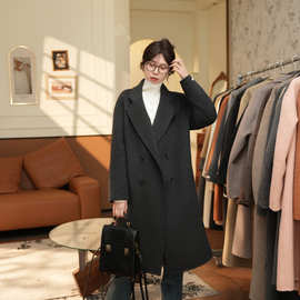 双面毛呢羊毛大衣中长款春秋冬慵懒新款百搭显瘦宽松女装反季清仓