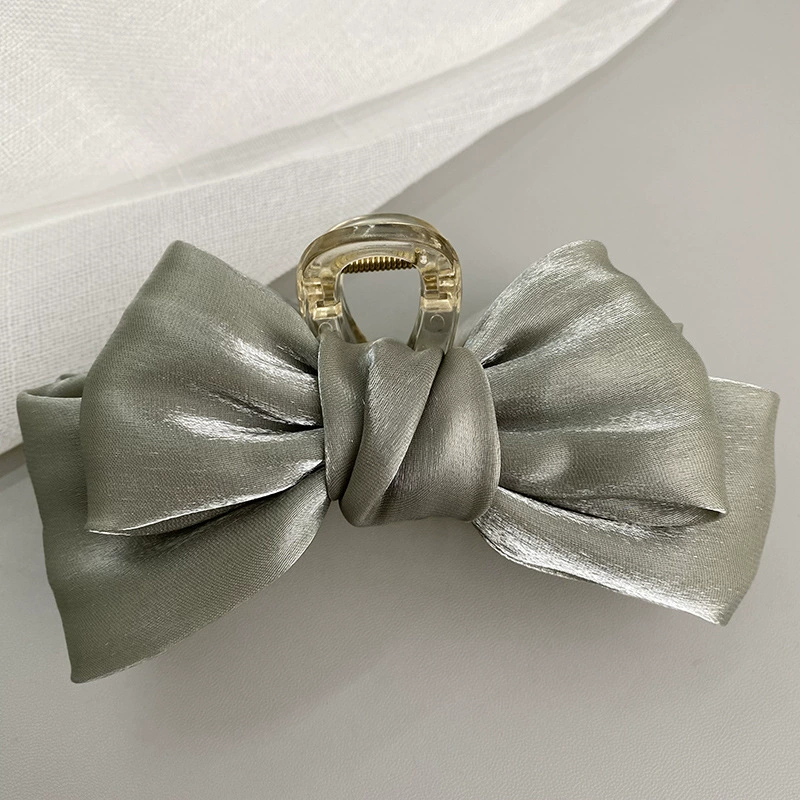 Double-Layer Mermaid Hair Claw Bow, Fabric Princess Crab Pin Hair Clip, 5 Colors