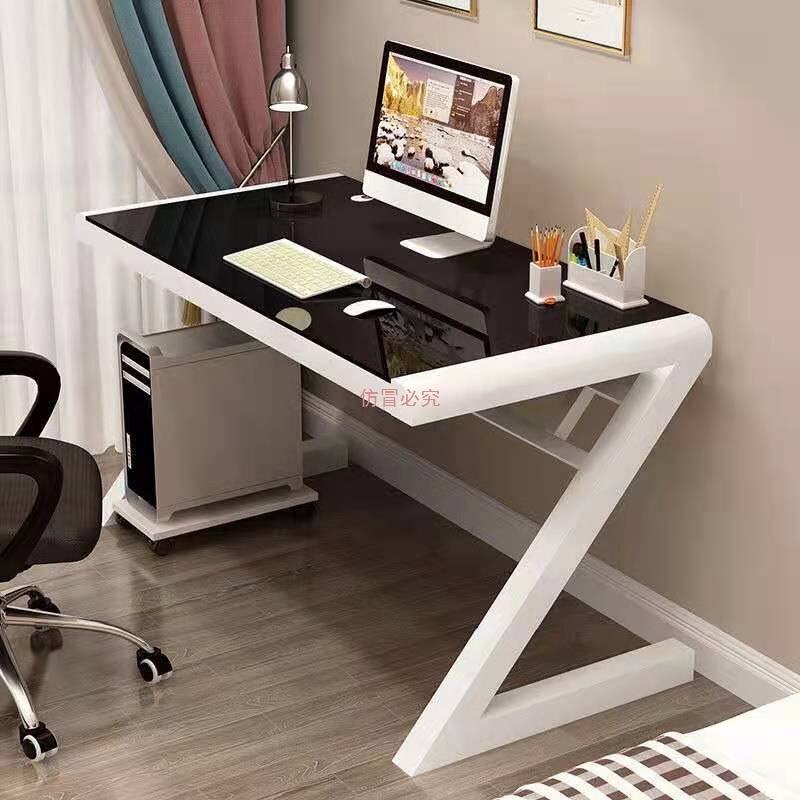 Desktop Computer Table Student Home Desk Modern Simple Office Desk Dormitory Writing Desk Tempered Glass Gaming Table