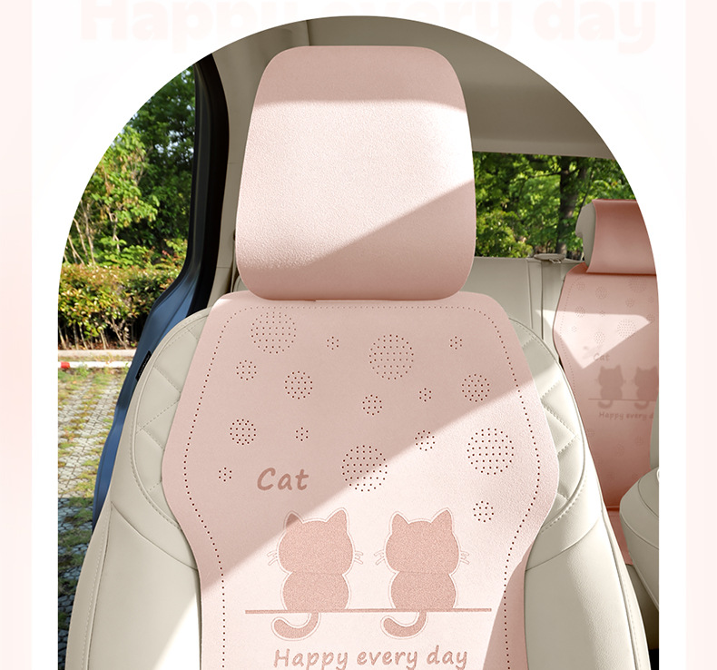 New Cartoon Four-Season Fur Car Seat Cushion Set Universal Half-Cover Seat Cushion Saddle Summer Breathable Seat