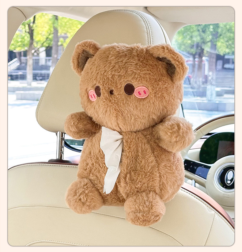 Car Tissue Box Cute Cartoon Car Seat Back Hanging Paper Cover Creative Decorative Car Tissue Box for Women