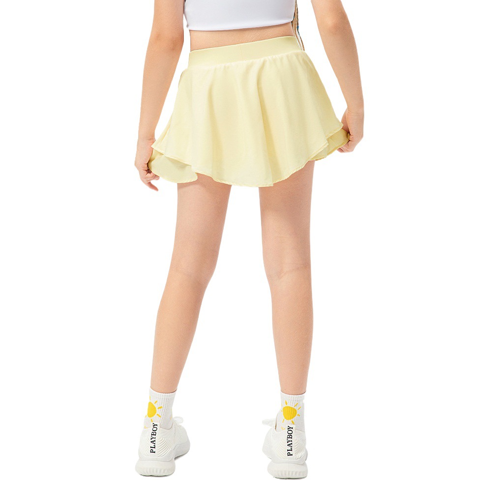 New girls' sports skirt skin-friendly breathable dance training lined skirt children's yoga tennis skirt 23410