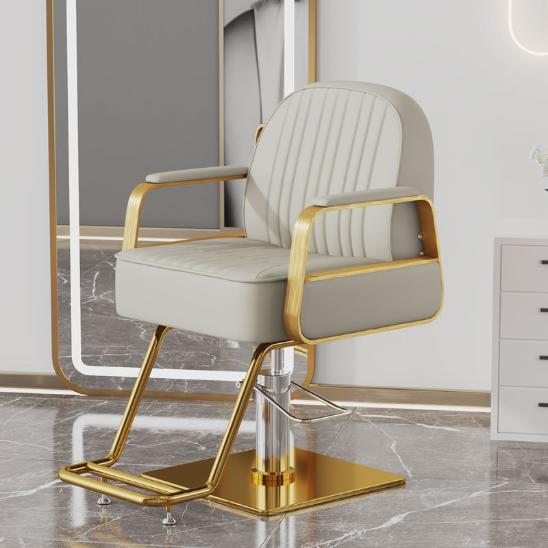 라이트 그레이 가죽 [골드 스테인레스 스틸 사각 플레이트 + 원형 튜브 페달]