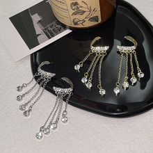 925銀針韓國輕奢流蘇鑲鑽水滴鋯石耳環長款耳墜氣質設計感耳飾女