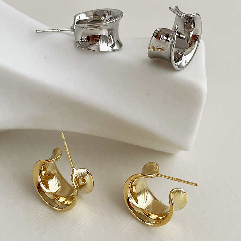 Earrings Event & Party Supplies Fashion C Shape Plating Copper Ear Studs