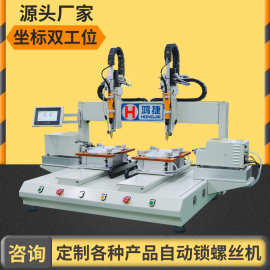 坐标式自动锁螺丝机 双工位锁螺母机器 自动化设备全自动打螺丝机