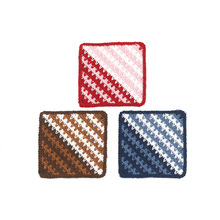 7.5cm正方形机织仿手钩花片拼接方片服装口袋片包包装饰花片布贴