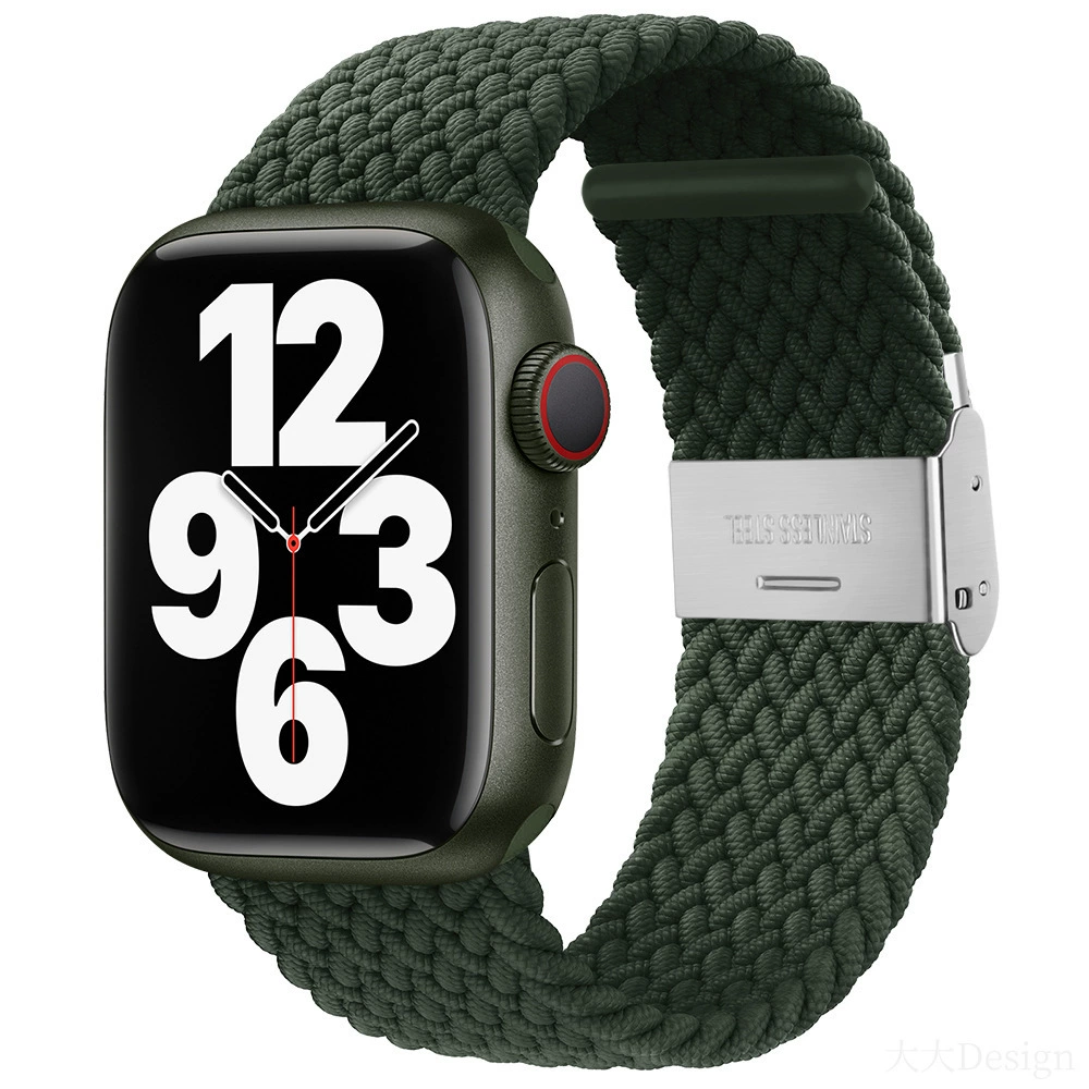 Совместимо с Apple Watch 5-6-7-8-9-10 поколения Snap-on нейлоновый плетёный ремешок iWatch S10 регулируемый браслет