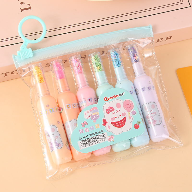 Mini resaltador súper lindo, dibujo de dibujos animados de estudiante, marcador de pintura, punto clave del fabricante al por mayor