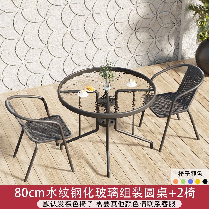 인기 추천 : 80cm 물무늬 조립 C 원형 테이블 + 의자 2개