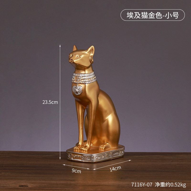 Creative Egyptian cat god guardian decoration home living room wine cabinet decoration personalized Lucky Cat resin crafts