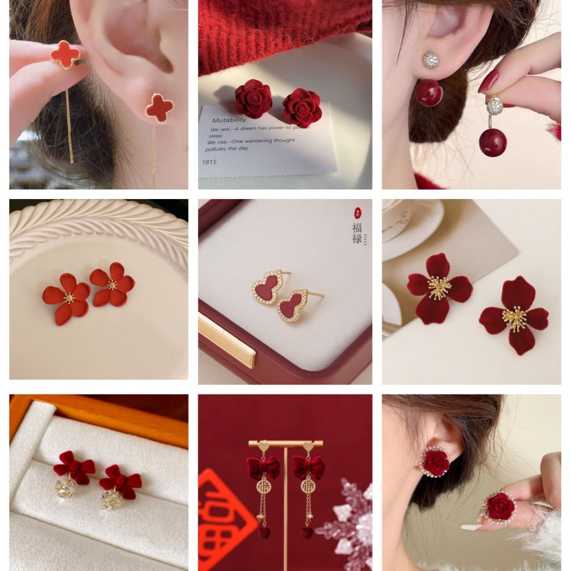 s925银针丝绒花朵轻奢气质耳钉女2023年秋冬新款潮耳环高级感耳饰
