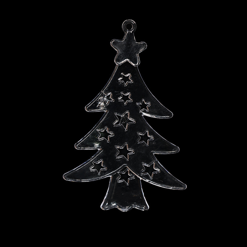 国境を越えた新しいクリスマス透明アクリルクリスマスツリー杖鹿スパイラル氷錐氷条装飾品ストラップ|undefined
