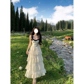 【现货】一颗甜桃《香榭奥黛丽》波点连身裙女夏日绝美小裙子吊带