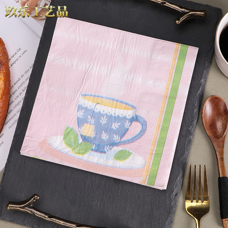Factory Spot New Good-Looking Printed Napkin Paper Towel Creative Faceker Drawing Paper Towel Party Wood Pulp Paper Towel