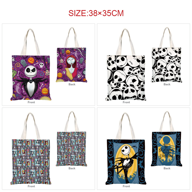 圣诞夜惊魂动漫周边全彩印花购物袋手提袋帆布挎包单肩包收纳袋
