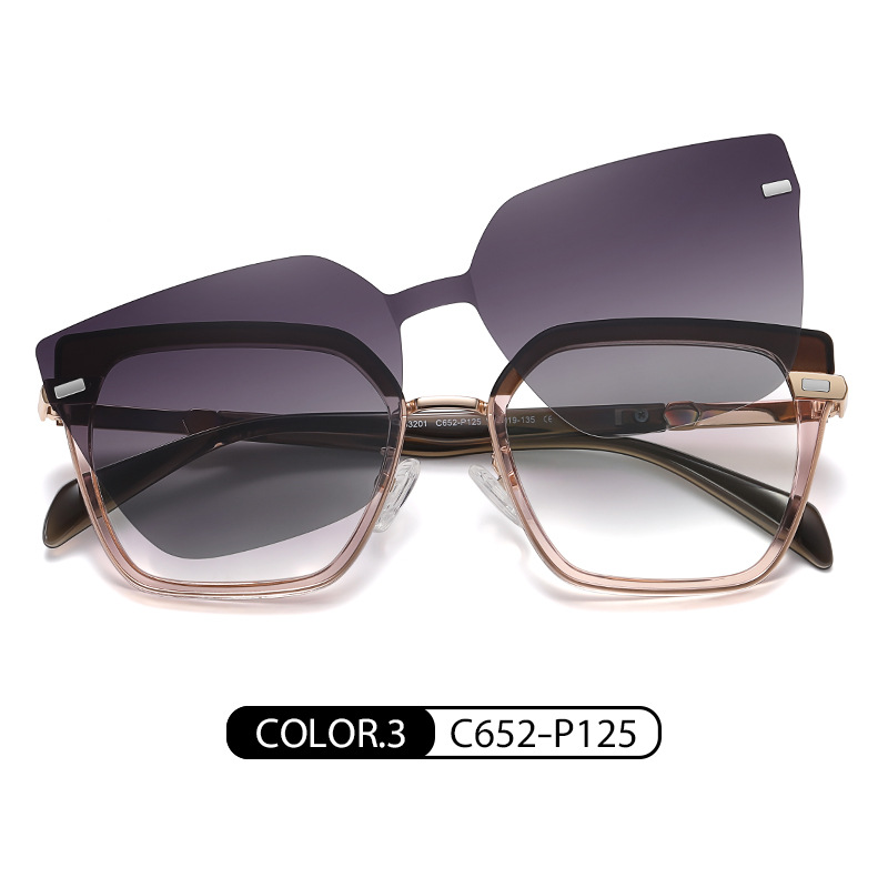 Miopía de moda conjunto magnético especial gafas de Europa y América gafas marco femenino CG3201 interruptor magnético gafas de sol polarizadas en cualquier momento