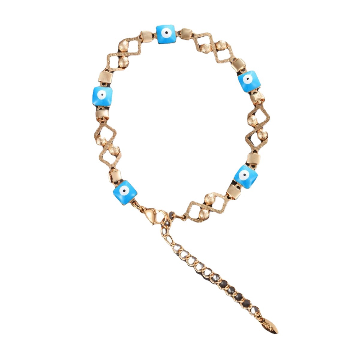 Joyería de Xupin transfronteriza europea y americana esmalte de la gota del esmalte pulsera del ojo del diablo plateó la pulsera del INS de la aleación del oro 18K para las mujeres