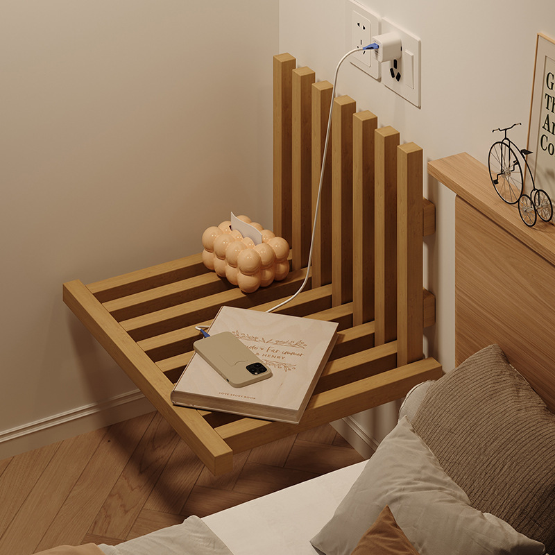 Tabernita de cabecera flotante creativa dormitorio plegable en la pared tabernita de cabecera de madera sólida
