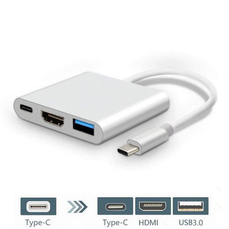 Type-C на HDMI 3-в-1 адаптер-кабель USB3.1 многофункциональная док-станция 4K алюминиевый корпус конвертер
