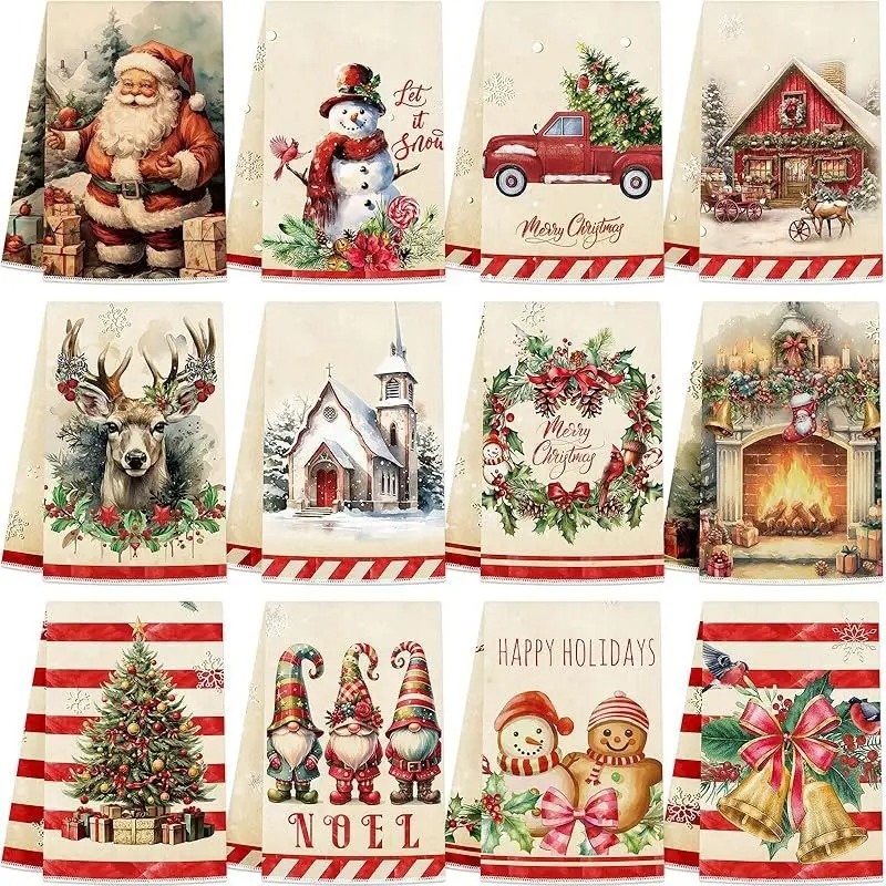 クリスマスタオルクロスクロスボーダーマイクロファイバークリスマスプリントキッチタオルクロスクロス卸売|undefined