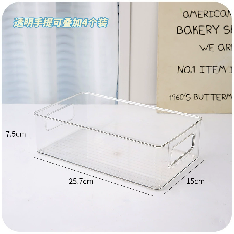 Acrylic Table Storage Box, Clear Stackable Organizer Basket, Small–Large Sizes, 190–580 g