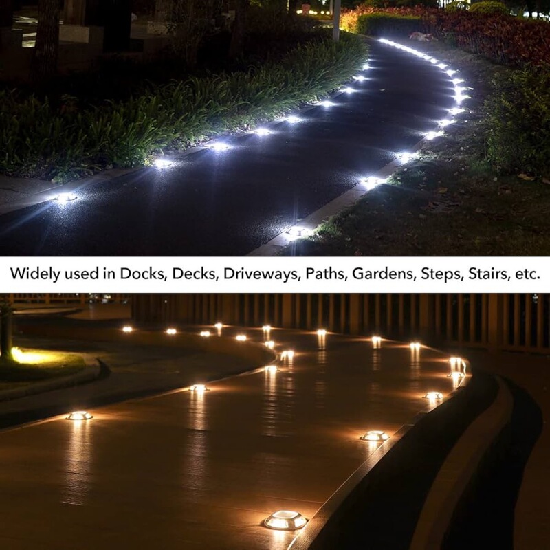 Round Solar-Powered Underground Light with Four-Sided Illumination, Dual-Color Switching, Suitable for Gardens, Steps, and Walkways, Made of Pressure-Resistant Aluminum Alloy Round Solar-Powered Underground Light with Four-Sided Illumination, Dual-Color Switching, Suitable for Gardens, Steps, and Walkways, Made of Pressure-Resistant Aluminum Alloy