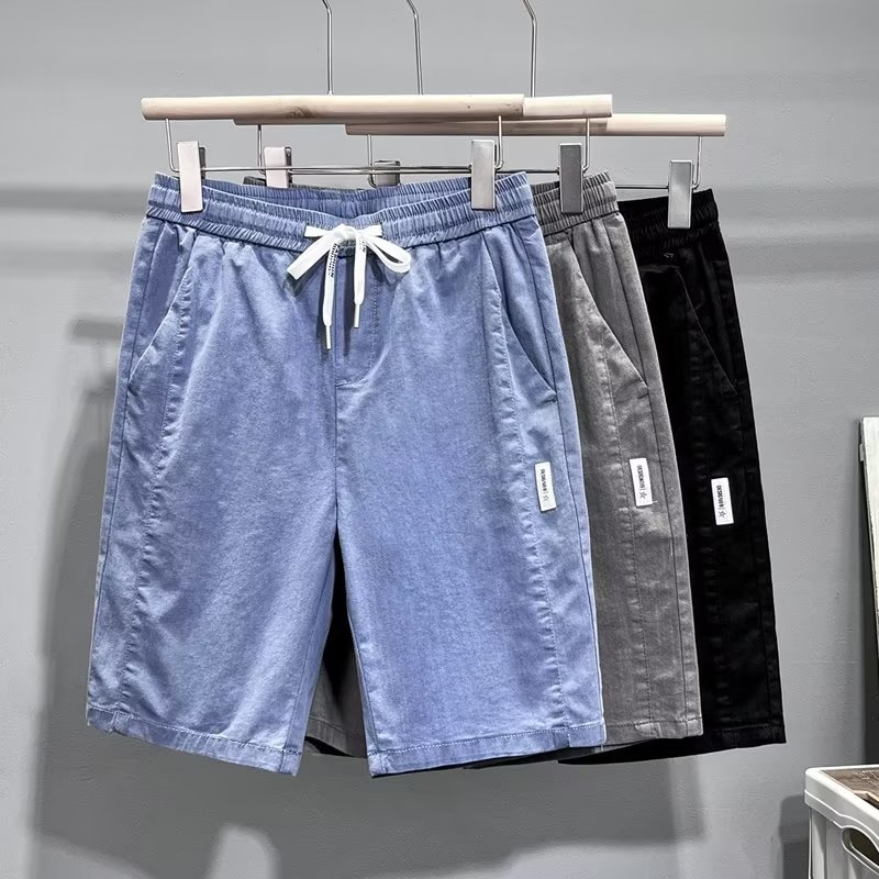 Pantalones cortos de mezclilla pantalones de cinco puntos para hombres pantalones sueltos de seda de hielo ultrafinos de verano pantalones casuales de moda para hombres pantalones de verano