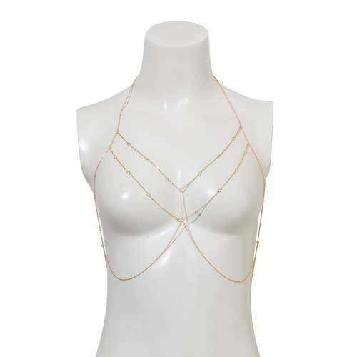 European and American Cross-Border Jewelry Fashionable Sexy Rhinestone Chest Chain Women's High-End Necklace Bikini Body Chain Wholesale for Women